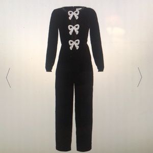 Saloni Camille cutout embellished velvet jumpsuit